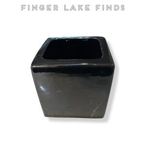 Frankoma Black Onyx Glaze Ceramic Planter
